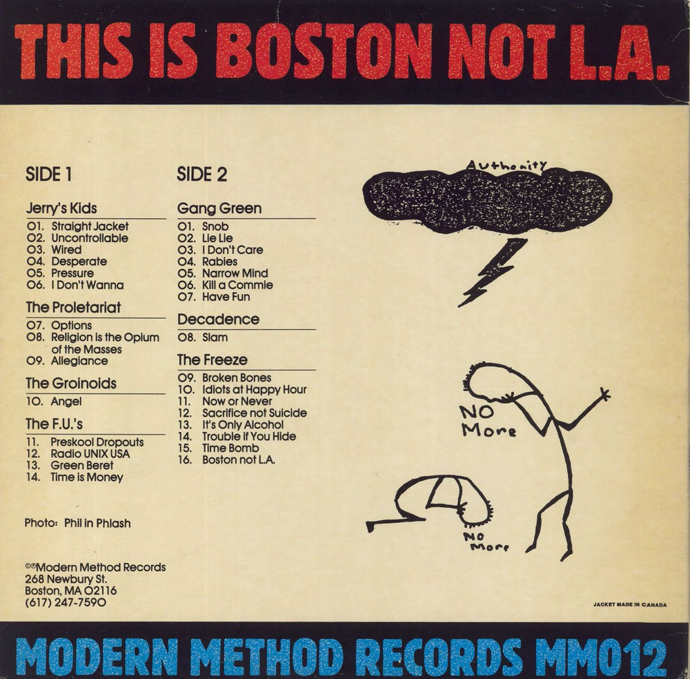 Various-Punk & New Wave This Is Boston Not L.A. US vinyl LP album (LP record)