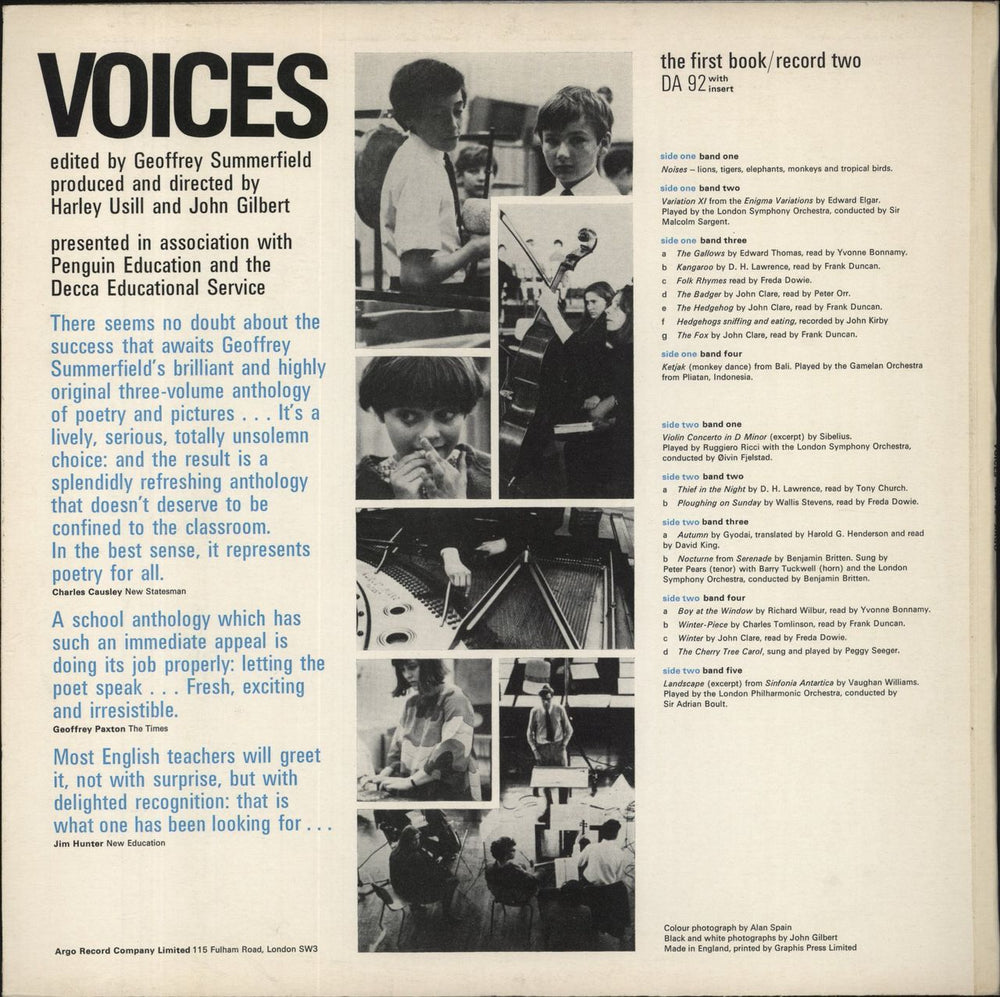 Various-Spoken Word & Poetry Voices (The First Book/Record One & Two UK 2-LP vinyl record set (Double LP Album) Deleted