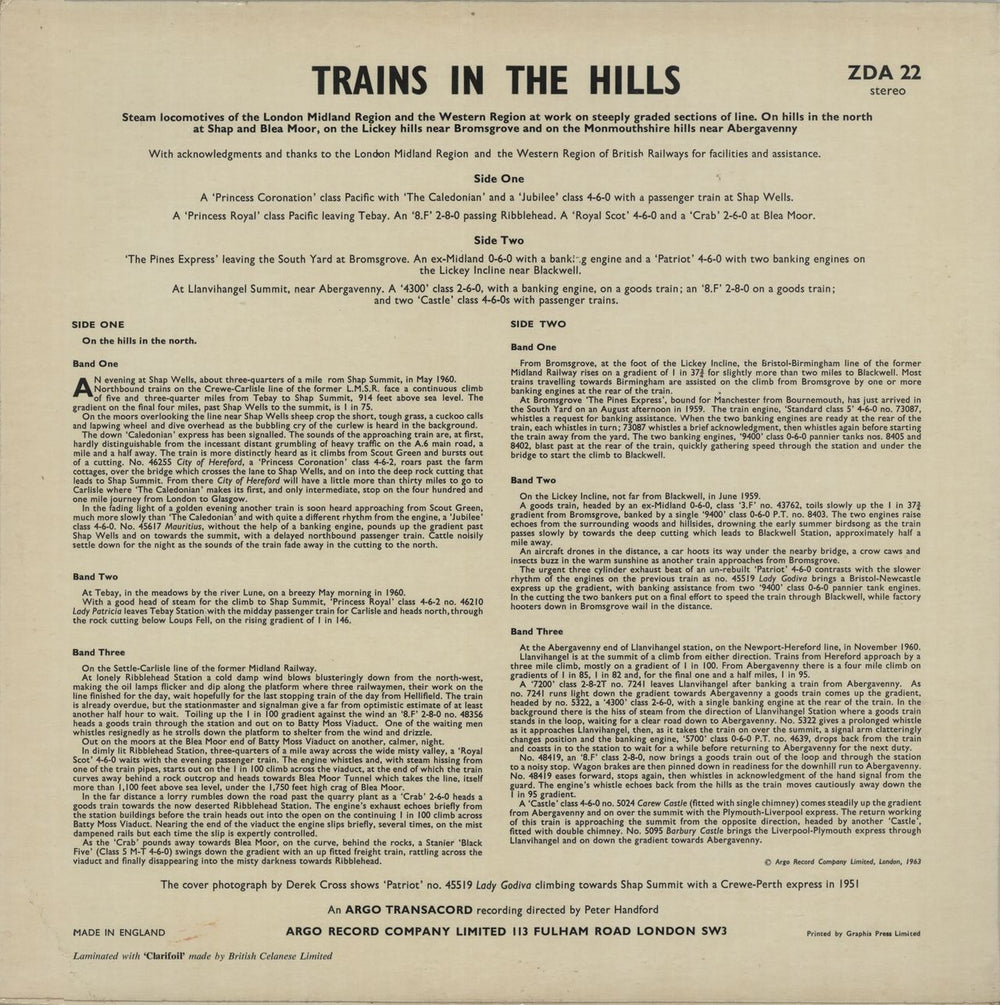 Various-Trains Trains In The Hills - 3rd UK vinyl LP album (LP record) V-TLPTR663933