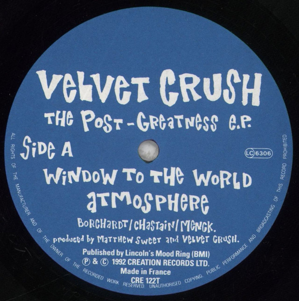 Velvet Crush The Post Greatness EP UK 12" vinyl single (12 inch record / Maxi-single) VVT12TH286265