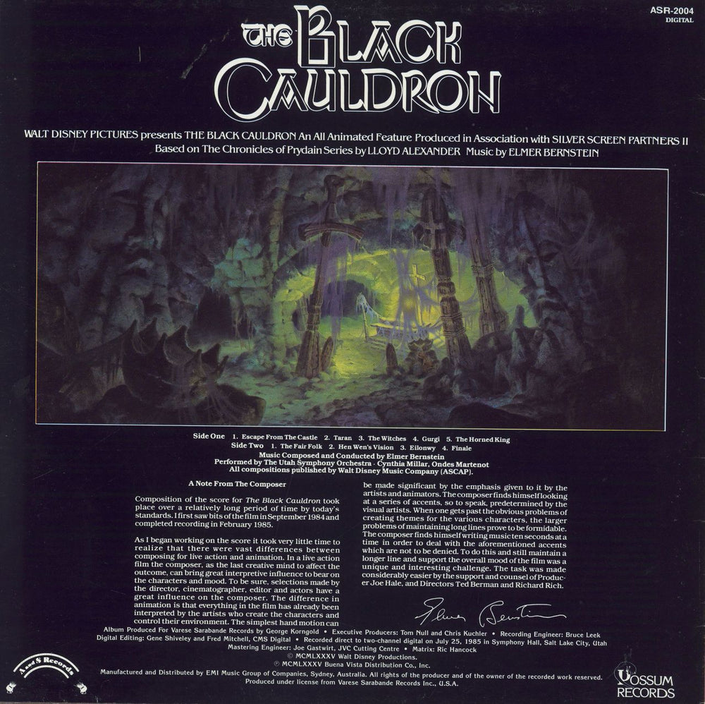 Walt Disney The Black Cauldron Australian vinyl LP album (LP record)