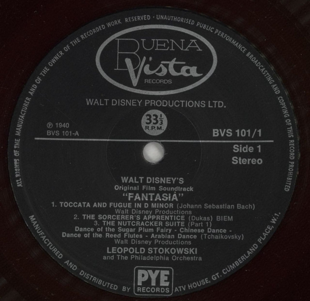 Walt Disney Walt Disney's Fantasia UK 2-LP vinyl record set (Double LP Album) W-D2LWA869975