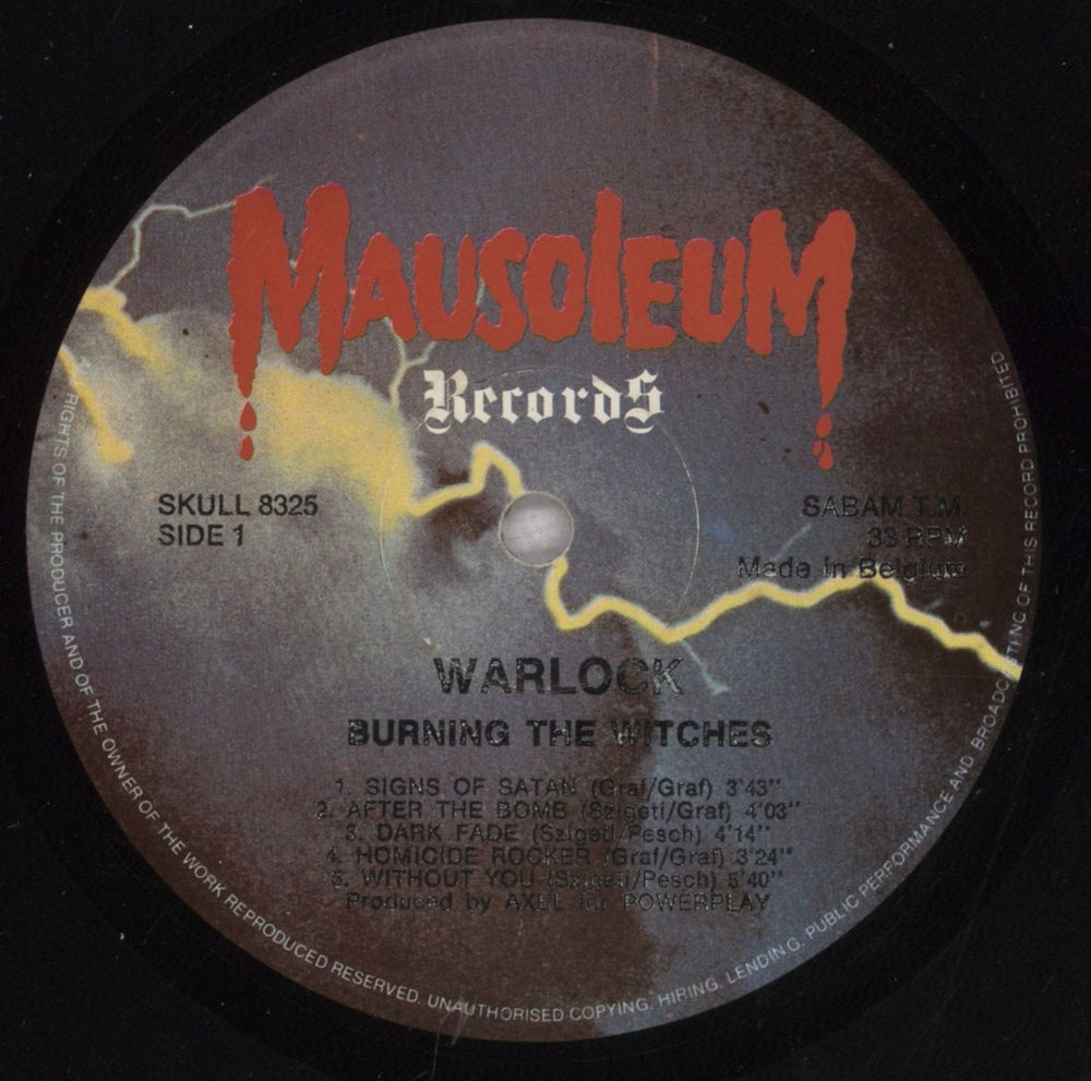 Warlock Burning The Witches - EX Belgian vinyl LP album (LP record) WLKLPBU847274