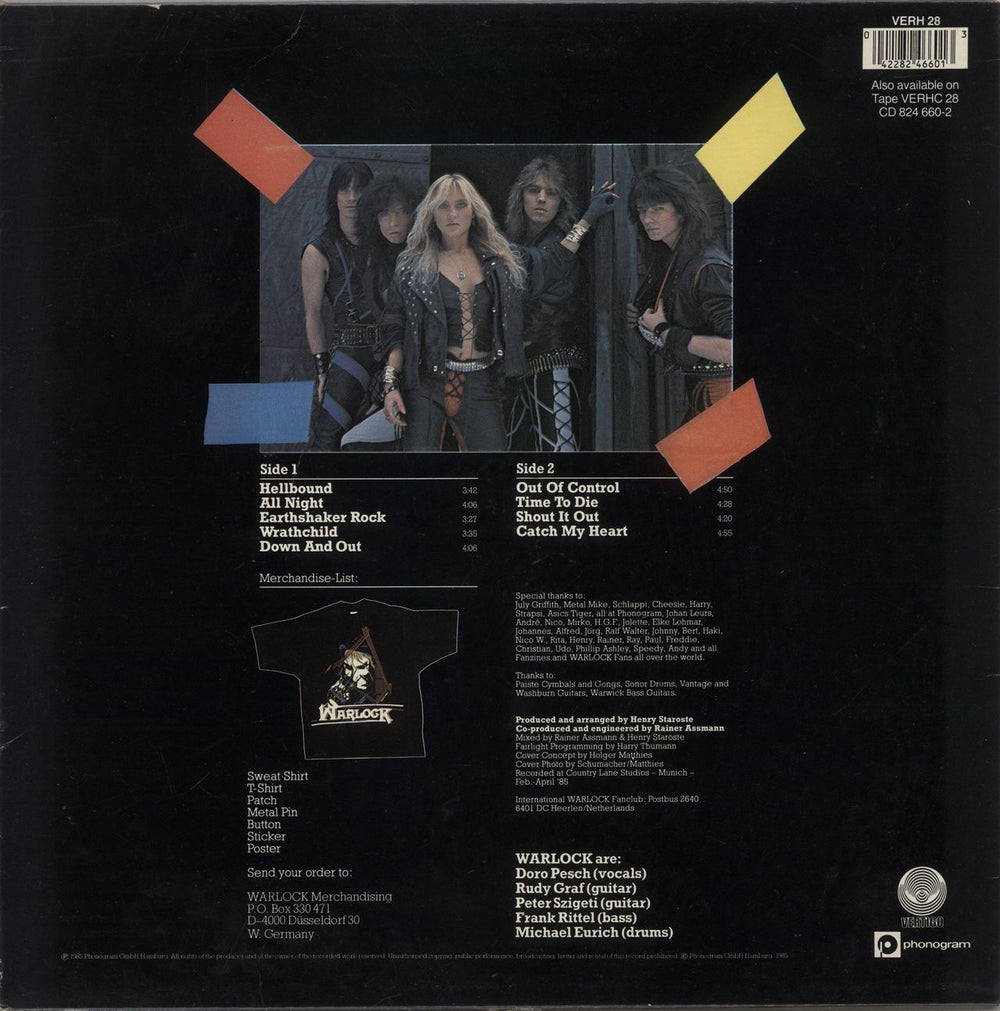 Warlock Hellbound German vinyl LP album (LP record) 042282466013