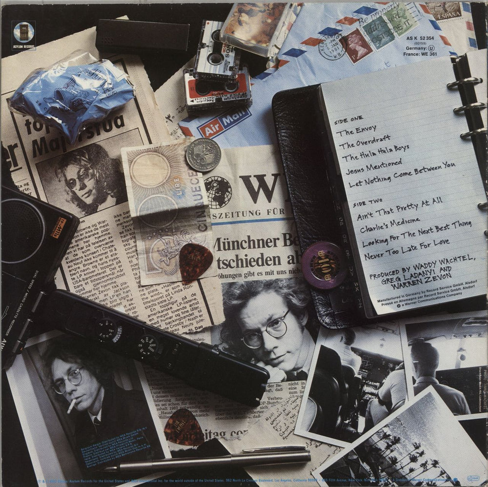 Warren Zevon The Envoy German vinyl LP album (LP record)