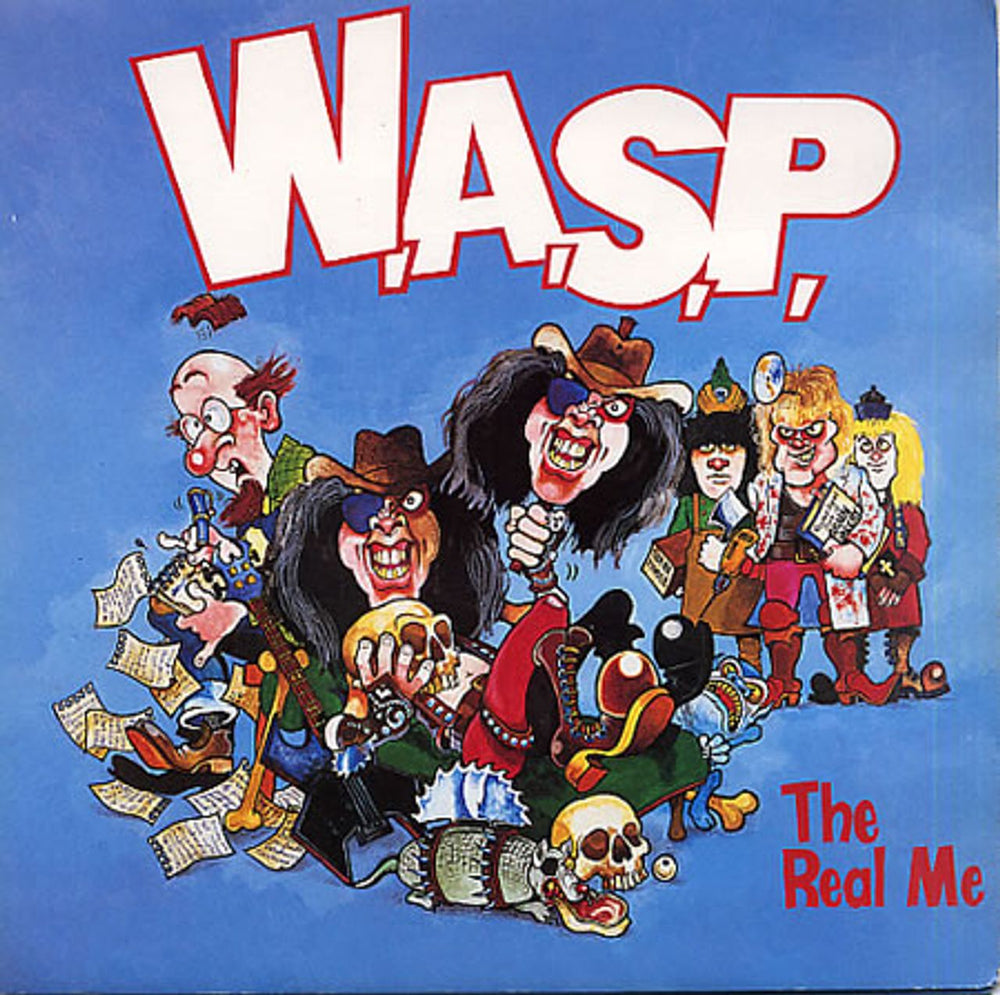WASP The Real Me - Blue Vinyl UK 7" vinyl single (7 inch record / 45) CLG534