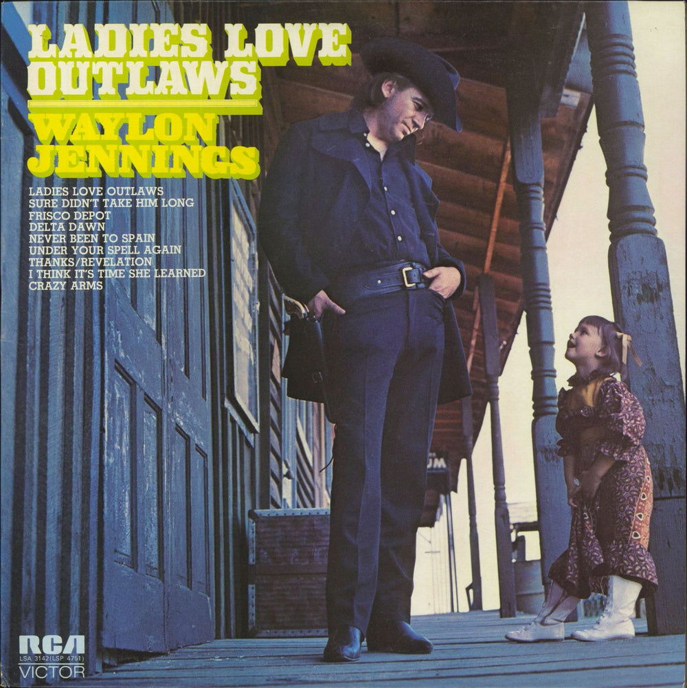 Waylon Jennings Ladies Love Outlaws UK vinyl LP album (LP record) LSA3142