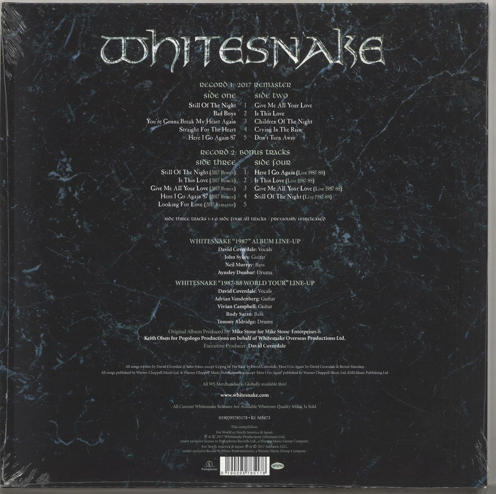 Whitesnake 1987 - 30th Anniversary Edition - 180 Gram Vinyl - Sealed UK 2-LP vinyl record set (Double LP Album) 190295785178