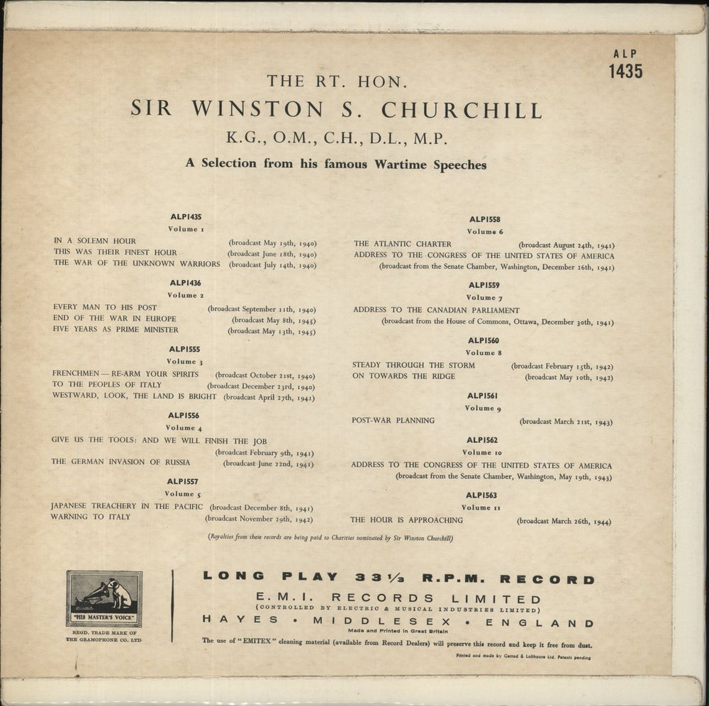 Winston Churchill A Selection From His Famous Wartime Speeches - Volume 3 UK vinyl LP album (LP record)