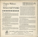 Witold Malcuzynski Chopin Waltzes UK vinyl LP album (LP record)