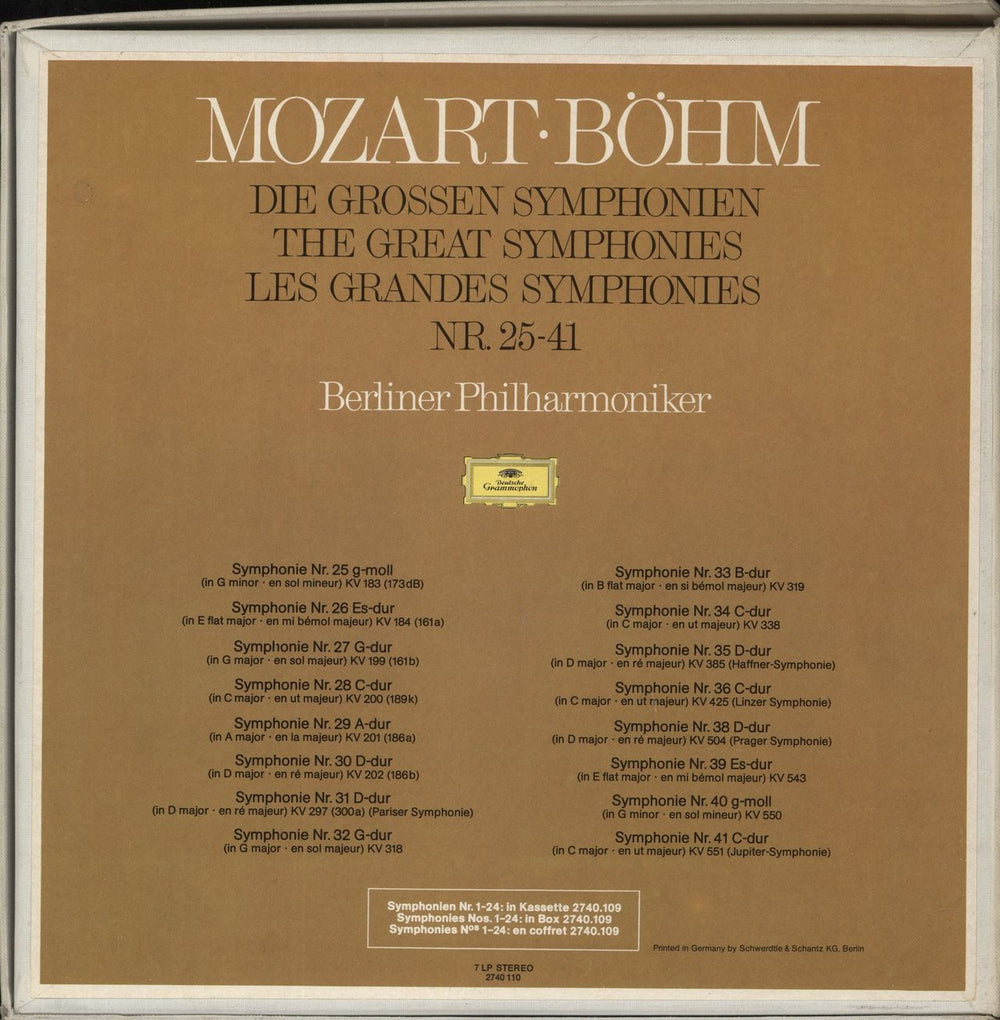 Wolfgang Amadeus Mozart Mozart: Die Grossen Symphonien Nr.25-41 UK Vinyl Box Set