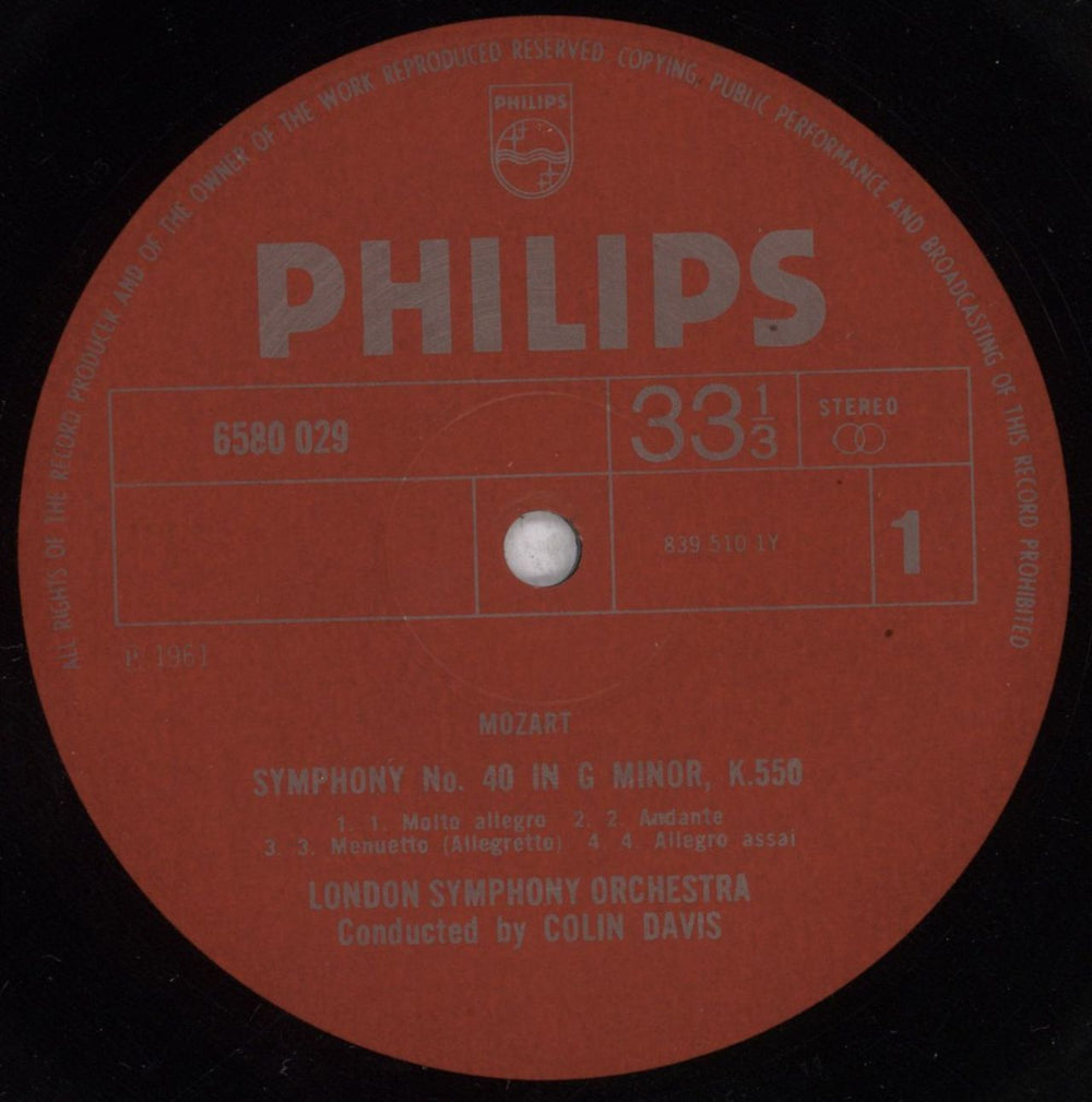 Wolfgang Amadeus Mozart Mozart: Sinfonie Nr.40 KV 550 / Sinfonie Nr.39 KV 543 UK vinyl LP album (LP record) WZMLPMO843883