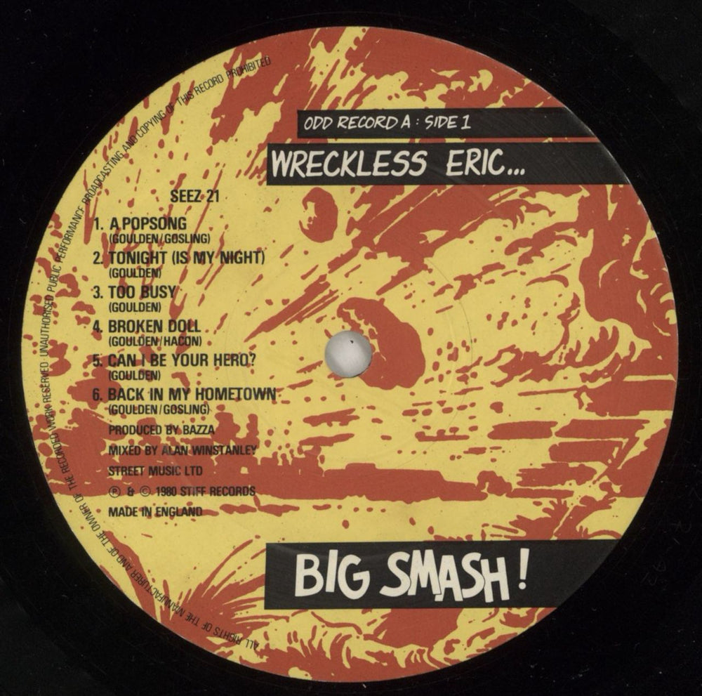 Wreckless Eric Big Smash! UK 2-LP vinyl record set (Double LP Album) WRC2LBI294047