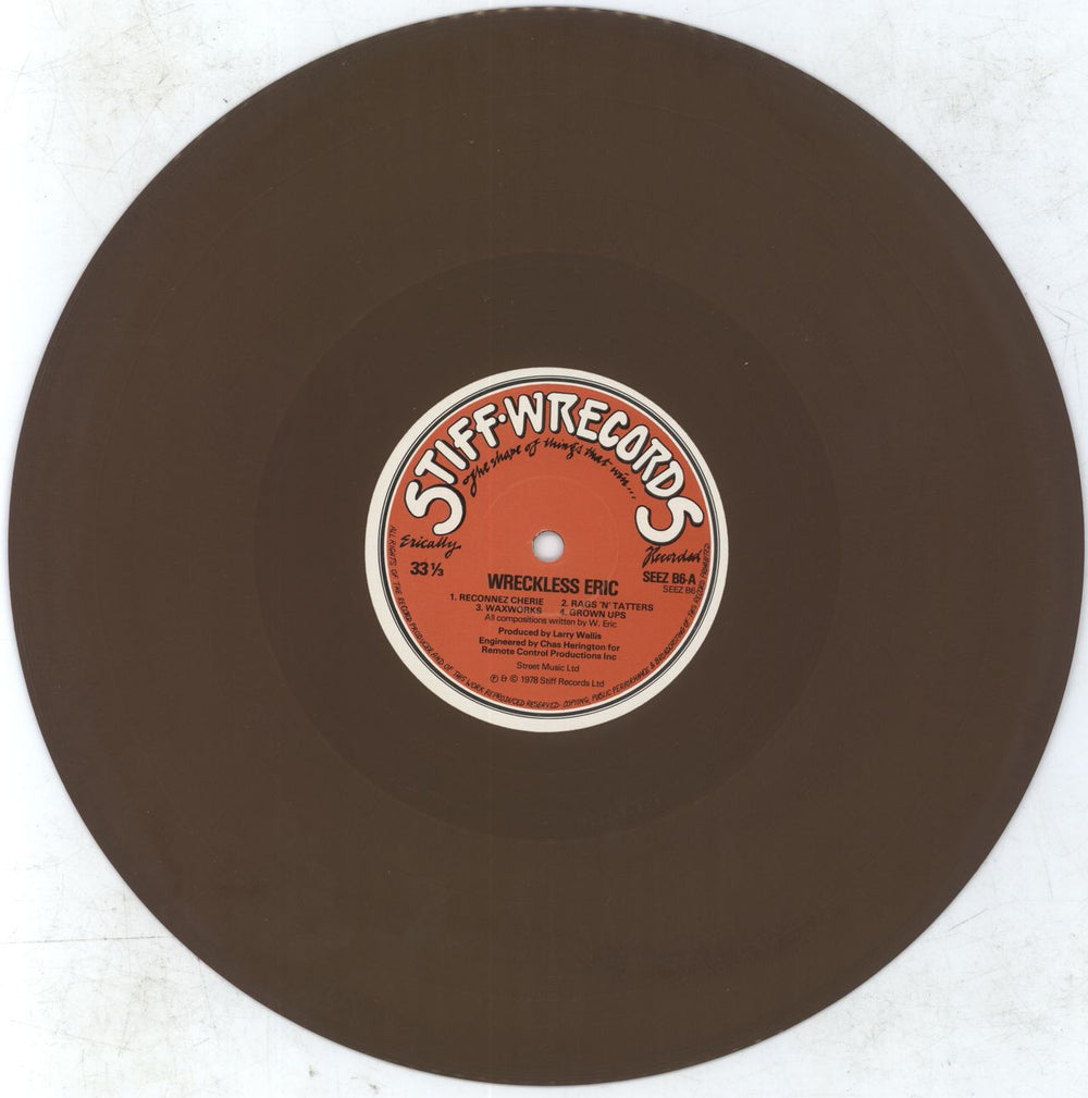 Wreckless Eric Wreckless Eric - Brown Vinyl UK 10" vinyl single (10 inch record) WRC10WR168228