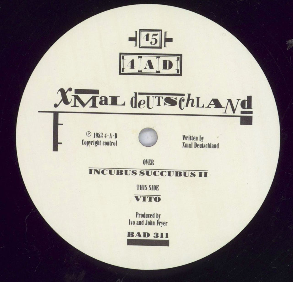 Xmal Deutschland Incubus Succubus II - Grass Label + Glossy Sleeve - Shrink UK 12" vinyl single (12 inch record / Maxi-single) XMD12IN830740