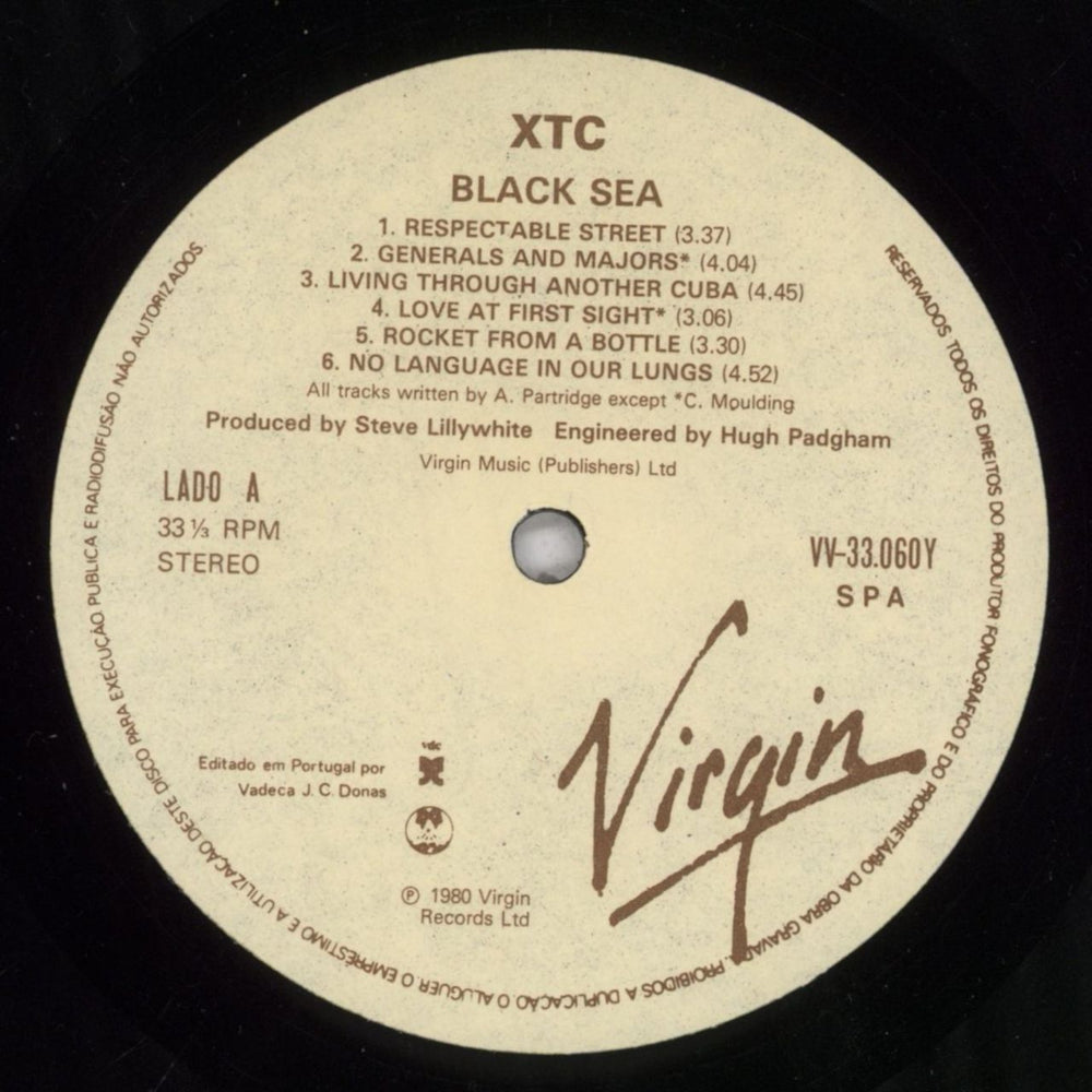 XTC Black Sea + Lyric Insert - EX Portugese vinyl LP album (LP record) XTCLPBL697561