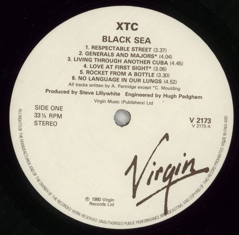 XTC Black Sea + Lyric Insert UK vinyl LP album (LP record) XTCLPBL165071