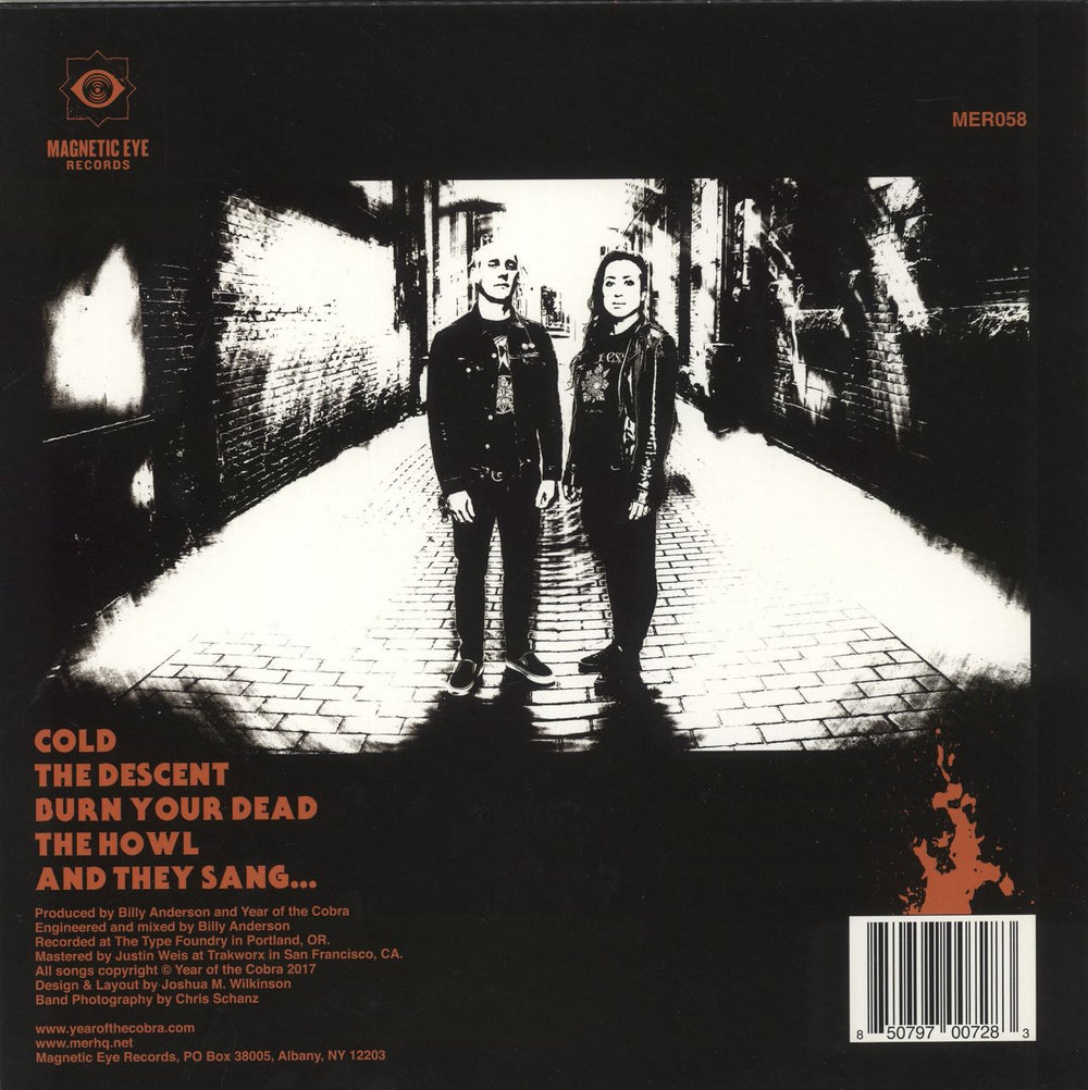 Year Of The Cobra Burn Your Dead - Yellow With Magenta & Blue Splatter Vinyl US 12" vinyl single (12 inch record / Maxi-single) 850797007283