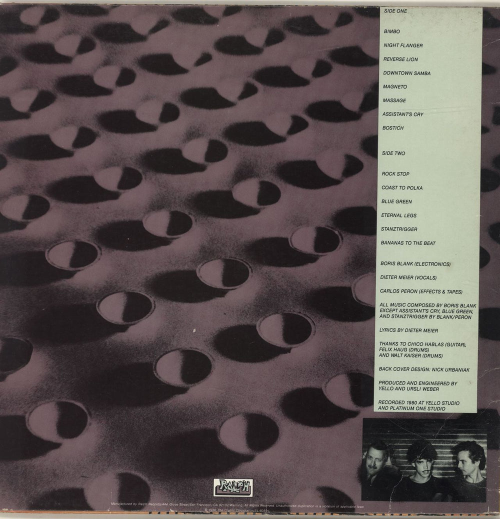 Yello Solid Pleasure US vinyl LP album (LP record)