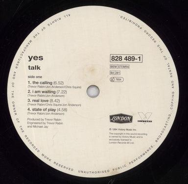 Yes Talk UK vinyl LP album (LP record) YESLPTA826400