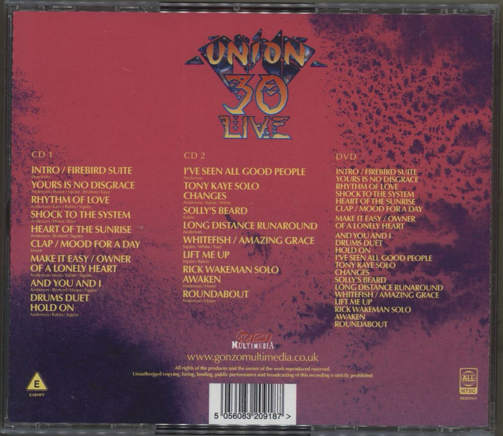 Yes Yes – Union 30 Live: McNichols Sports Arena Denver 1991 UK 3-CD album set (Triple CD) 5056083209187