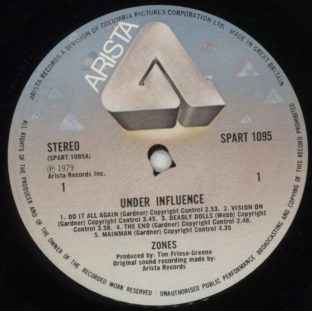 Zones Under Influence - Nasa Cover UK vinyl LP album (LP record) ZNZLPUN417135