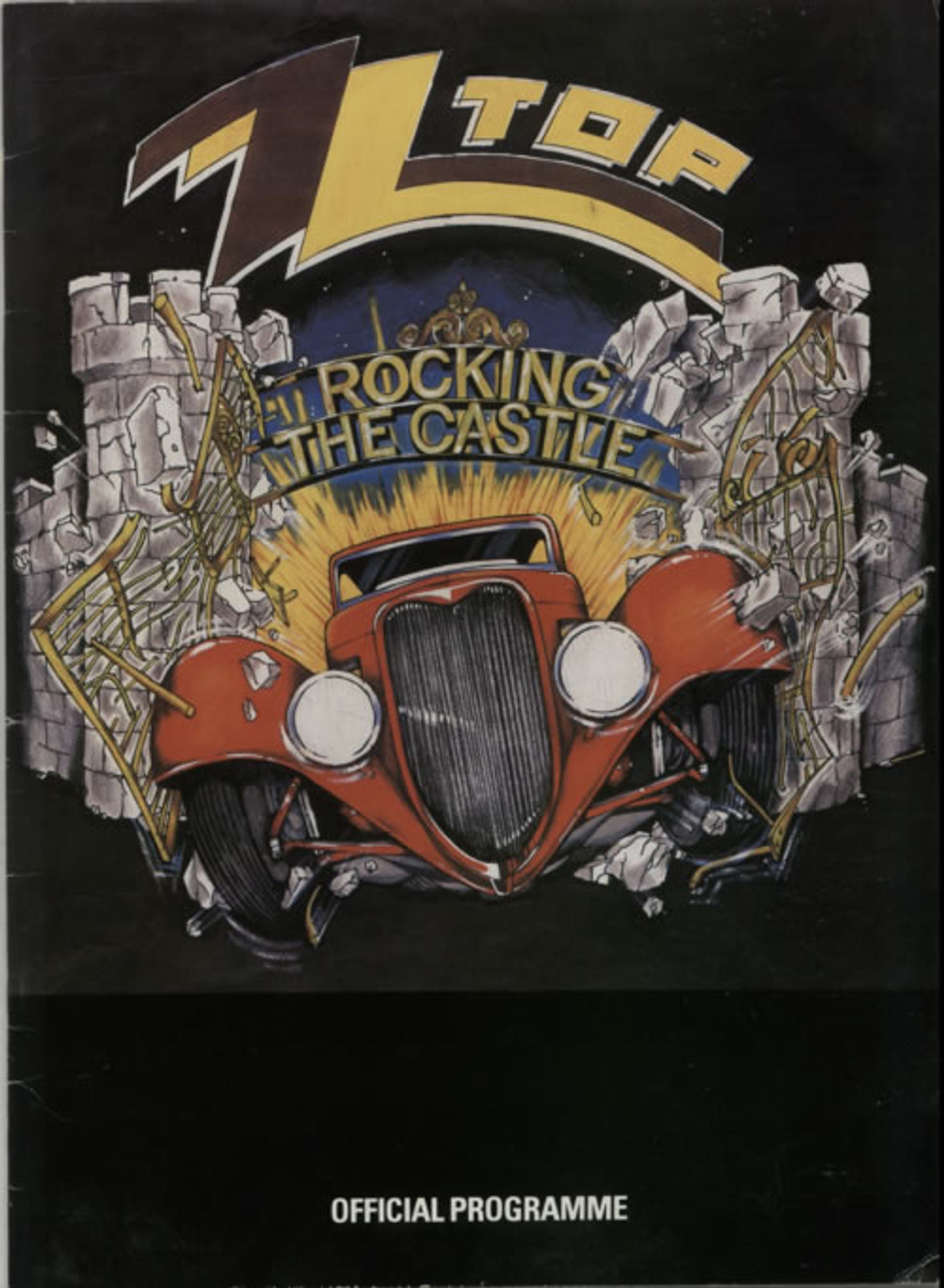 ZZ Top Rocking The Castle + Ticket Stub UK tour programme PROGRAMME