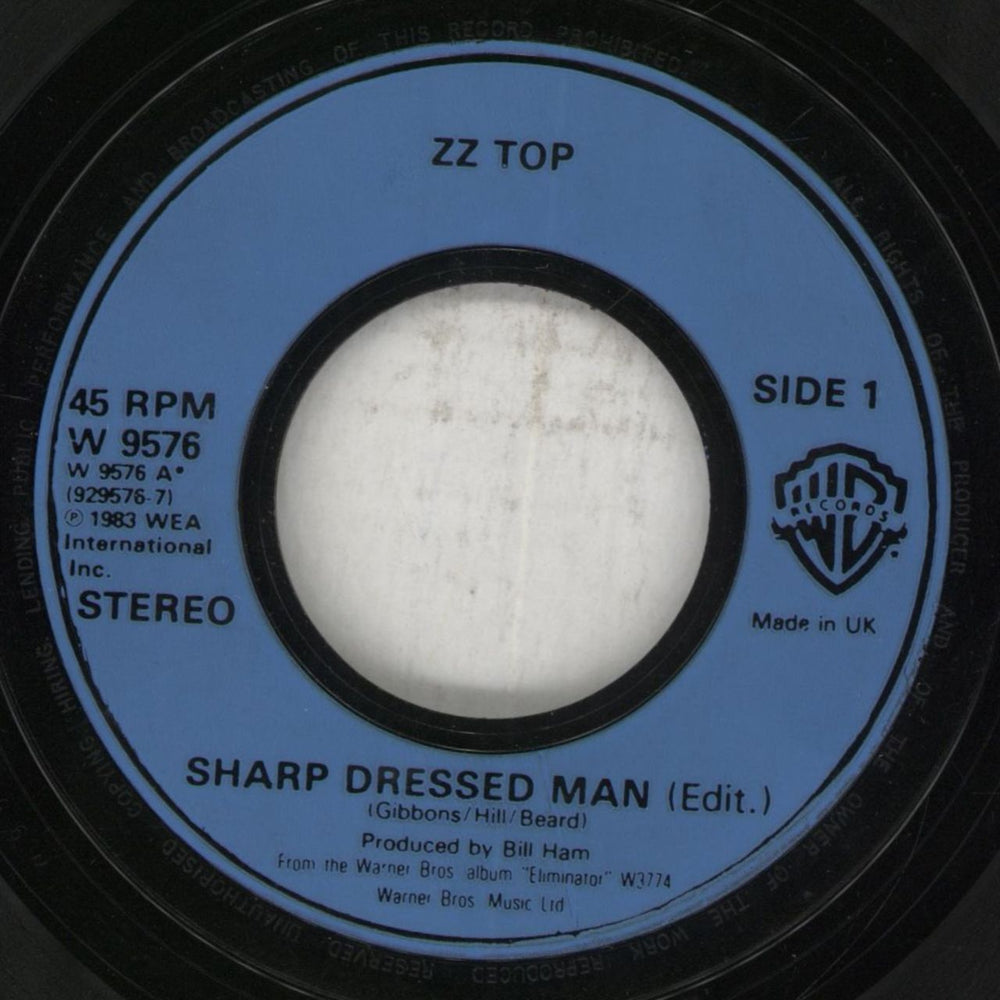 ZZ Top Sharp Dressed Man - Wide UK 7" vinyl single (7 inch record / 45) ZZT07SH856144