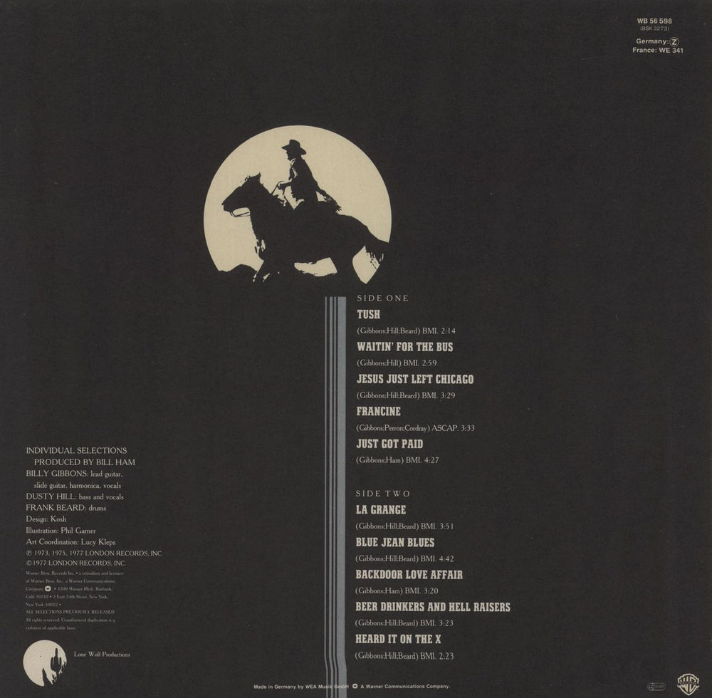 ZZ Top The Best Of ZZ Top German vinyl LP album (LP record)