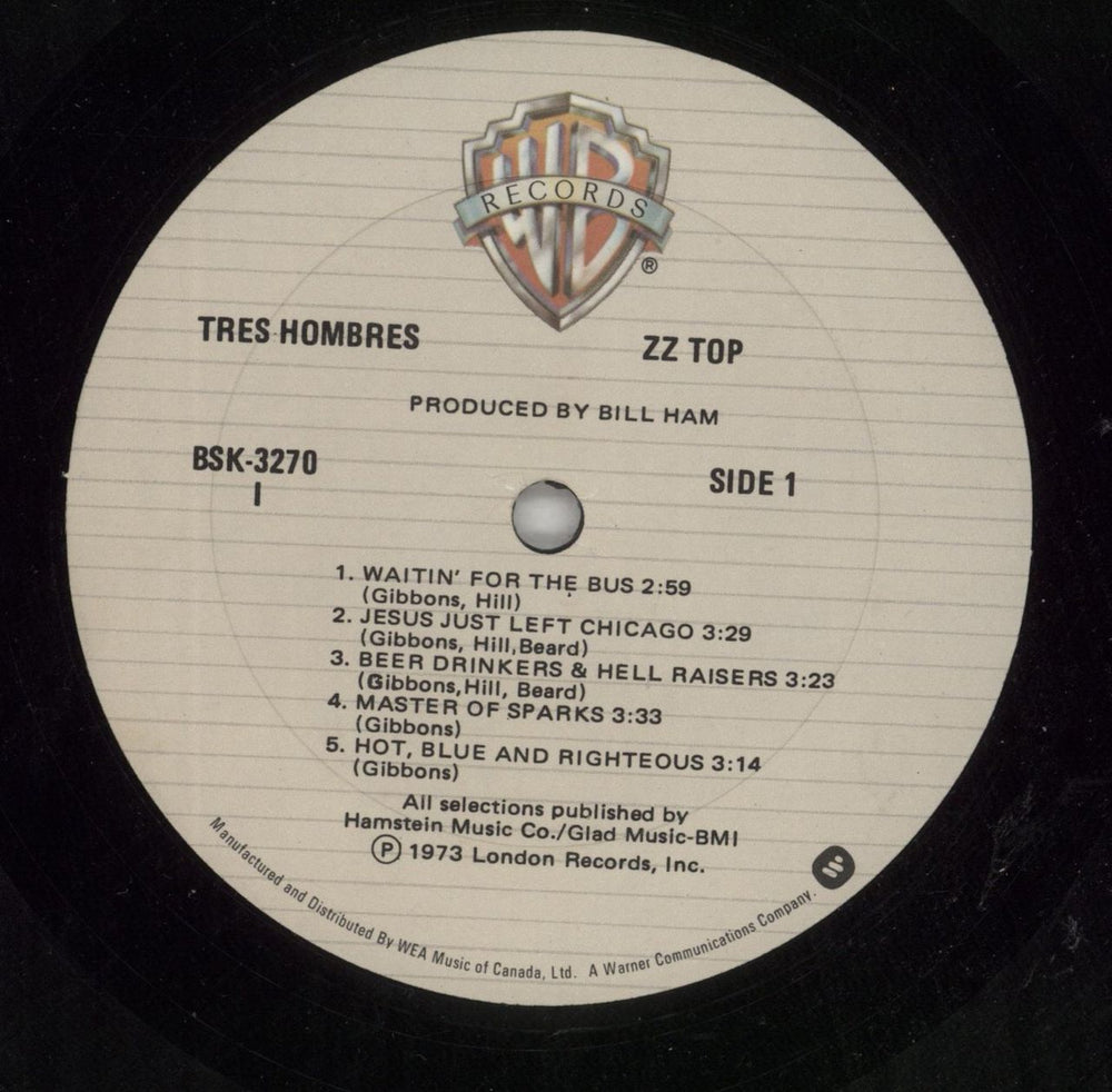 ZZ Top Tres Hombres US vinyl LP album (LP record) ZZTLPTR603968