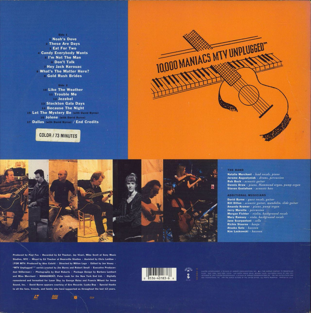 10,000 Maniacs MTV Unplugged US laserdisc / lazerdisc 085364018366