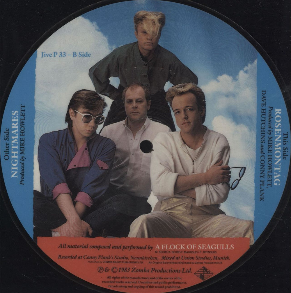 A Flock Of Seagulls Nightmares UK 7" vinyl picture disc (7 inch picture disc single)