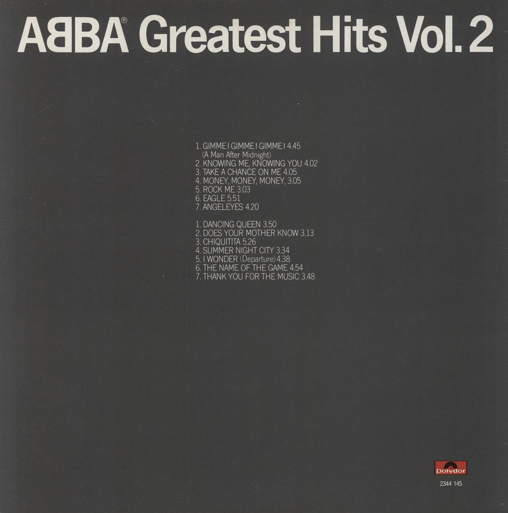 Abba Greatest Hits Vol. 2 French vinyl LP album (LP record)