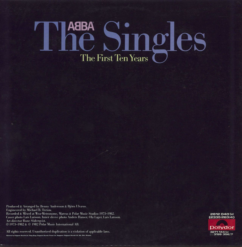 Abba The Singles - The First Ten Years Hong Kong 2-LP vinyl record set (Double LP Album)