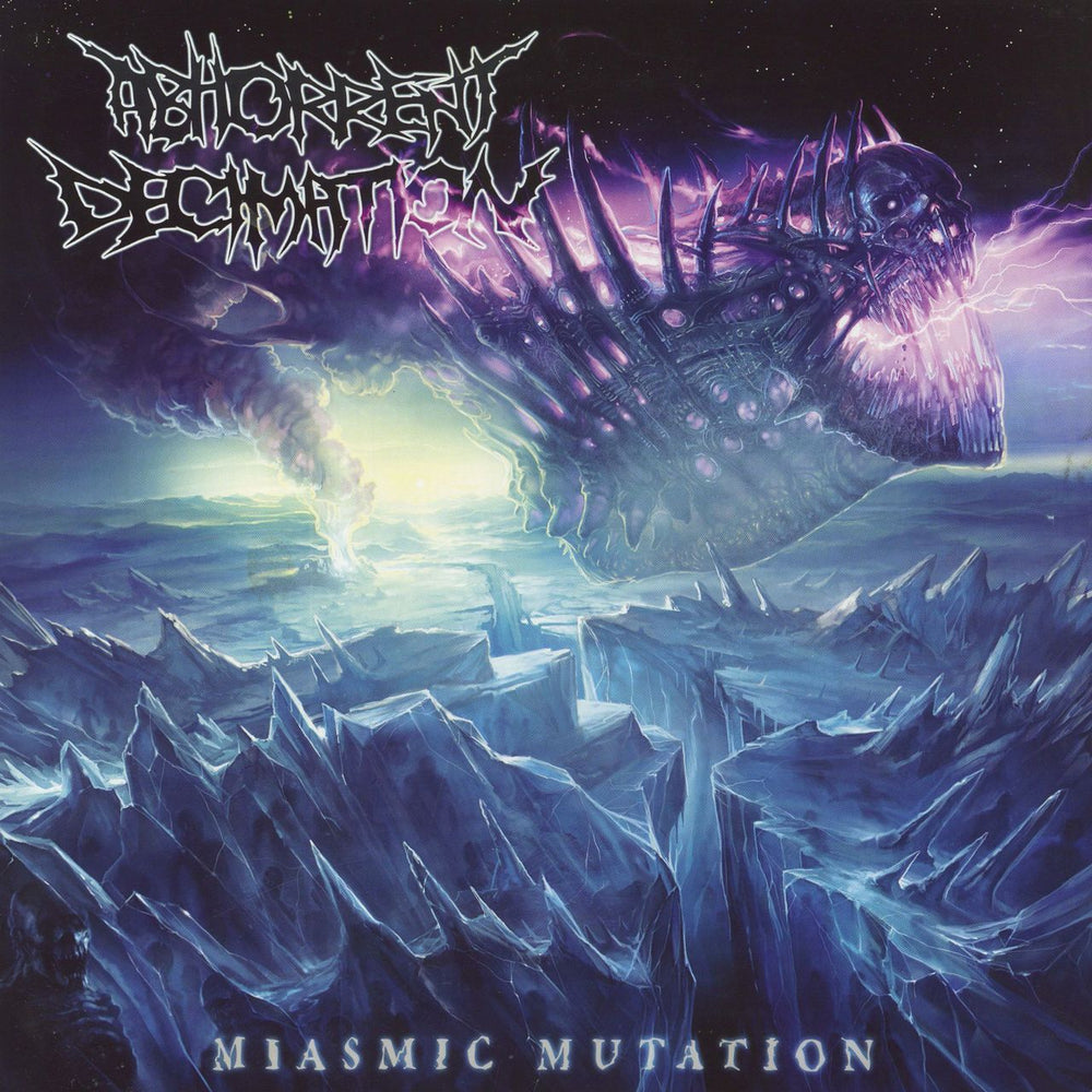 Abhorrent Decimation Miasmic Mutation - Ice Blue on Hot Pink Vinyl UK vinyl LP album (LP record) CB004