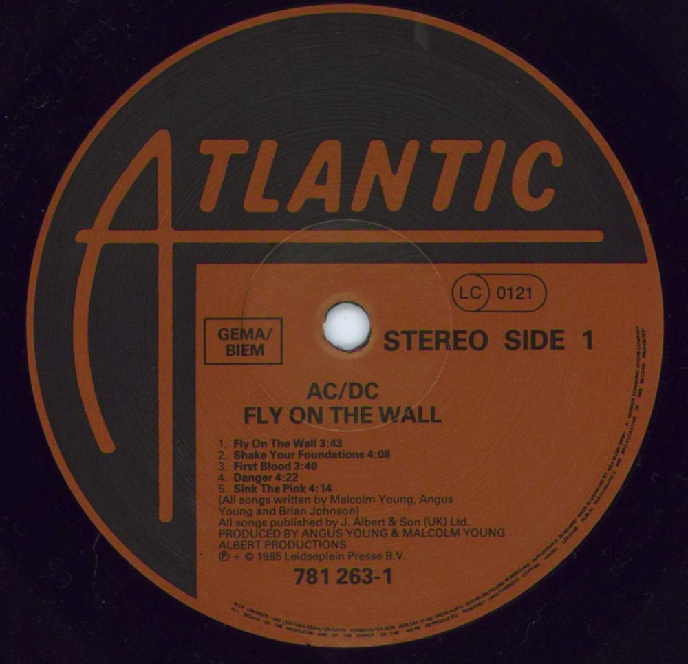 AC/DC Fly On The Wall - Open Shrink, Hype Stickered + Inner German vinyl LP album (LP record) ACDLPFL806151