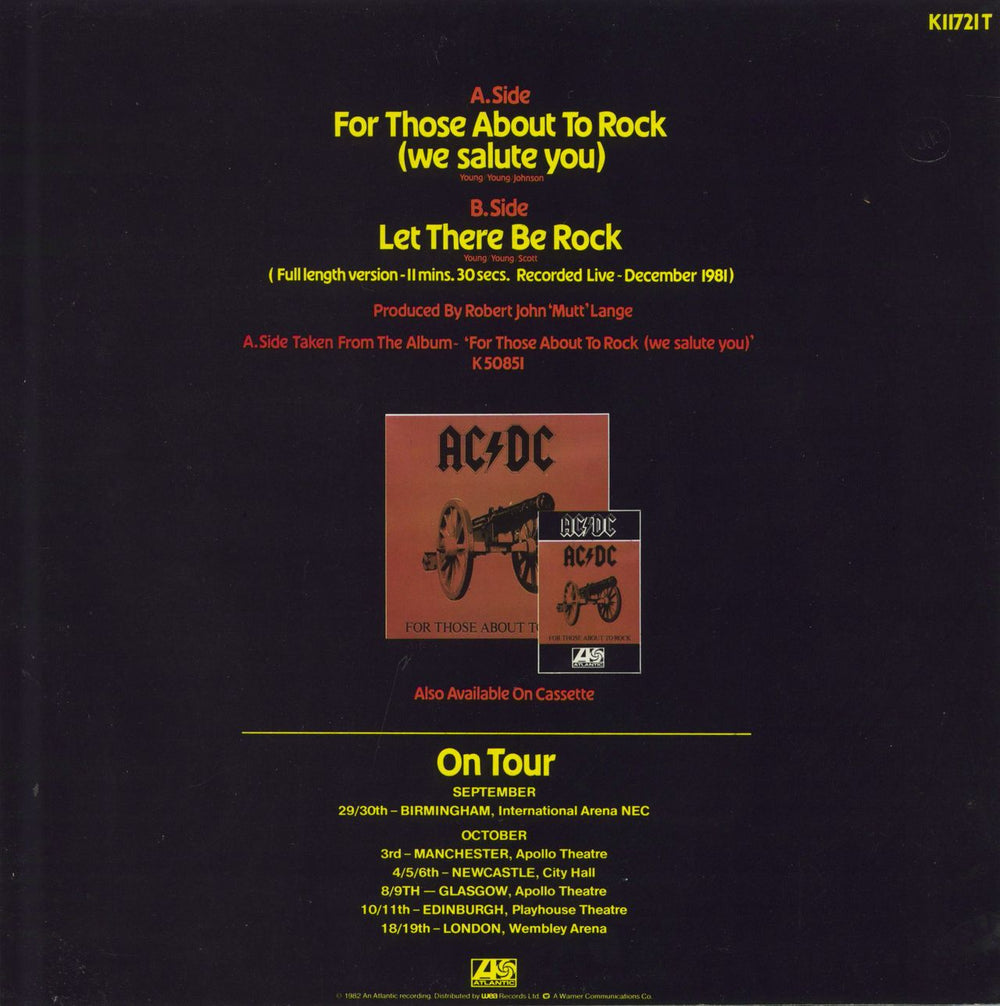 AC/DC For Those About To Rock - Hype Stickered UK 12" vinyl single (12 inch record / Maxi-single)