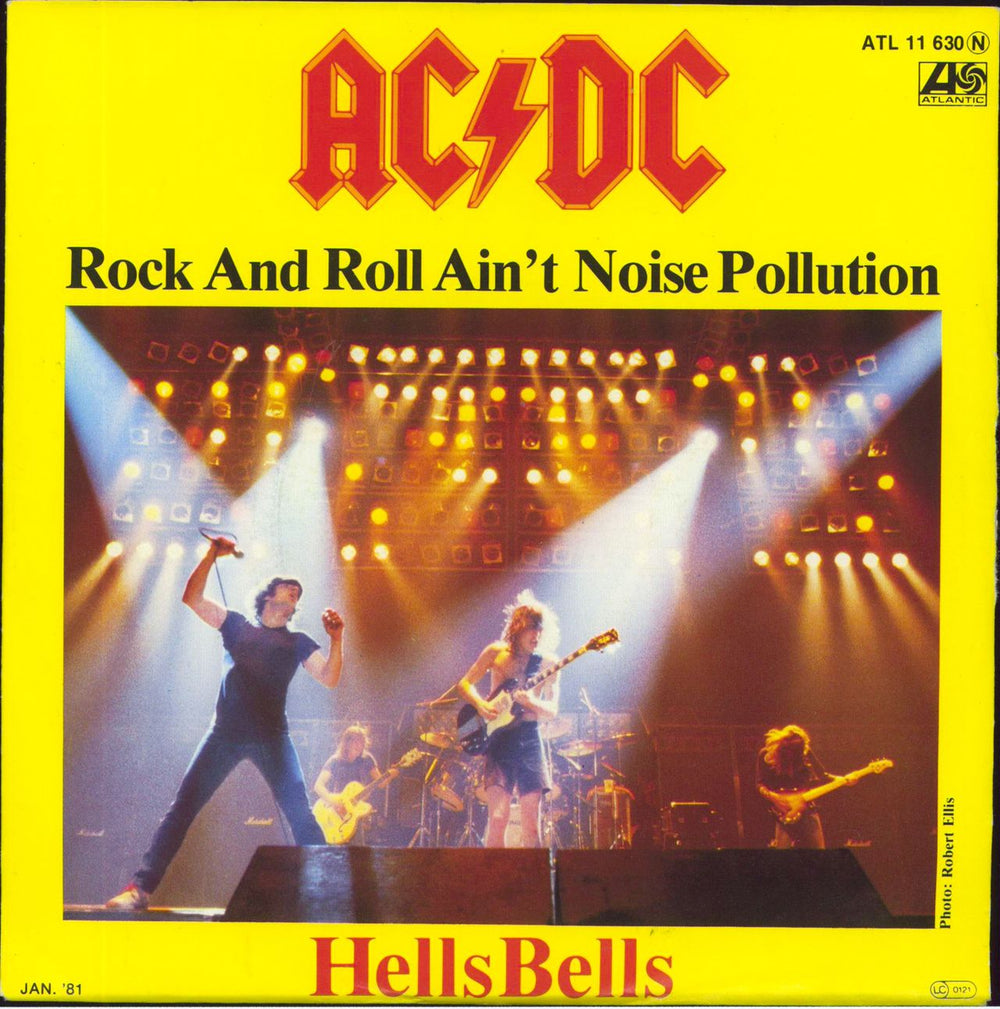 AC/DC Rock And Roll Ain't Noise Pollution + P/S German 7" vinyl single (7 inch record / 45) ATL11630