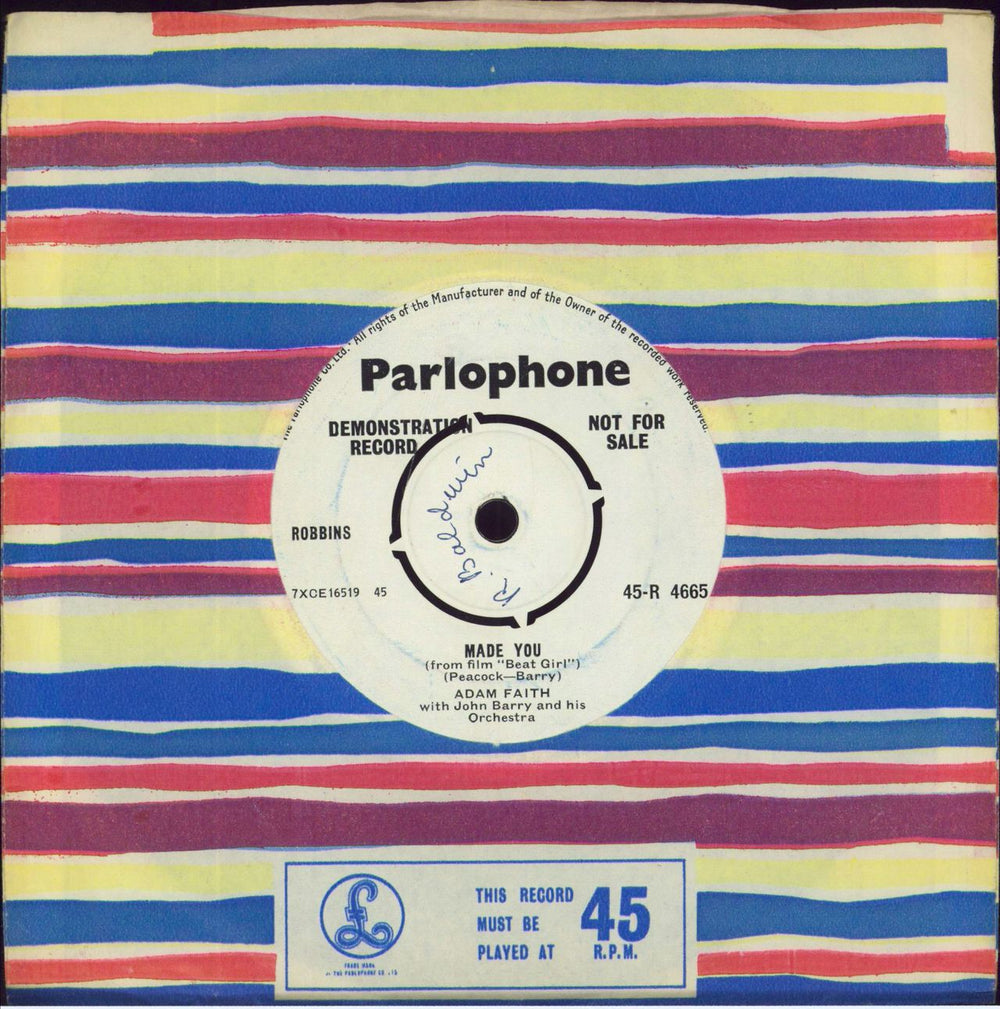 Adam Faith Johnny Comes Marching Home - Demo UK Promo 7" vinyl single (7 inch record / 45)