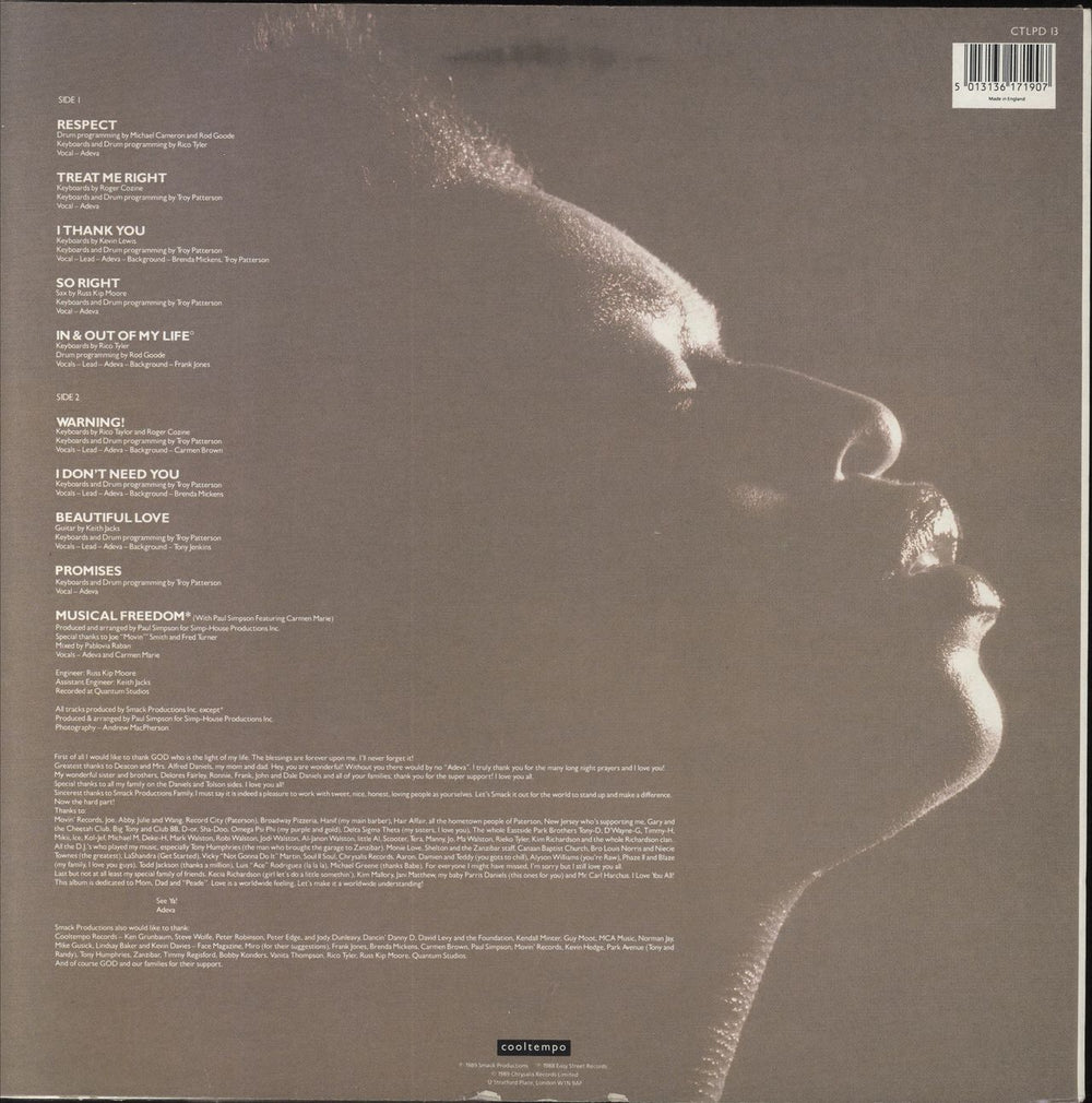 Adeva Adeva! + 12" UK vinyl LP album (LP record) 5013136171907