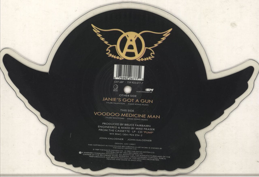 Aerosmith Janie's Got A Gun UK shaped picture disc (picture disc vinyl record) 075992267779