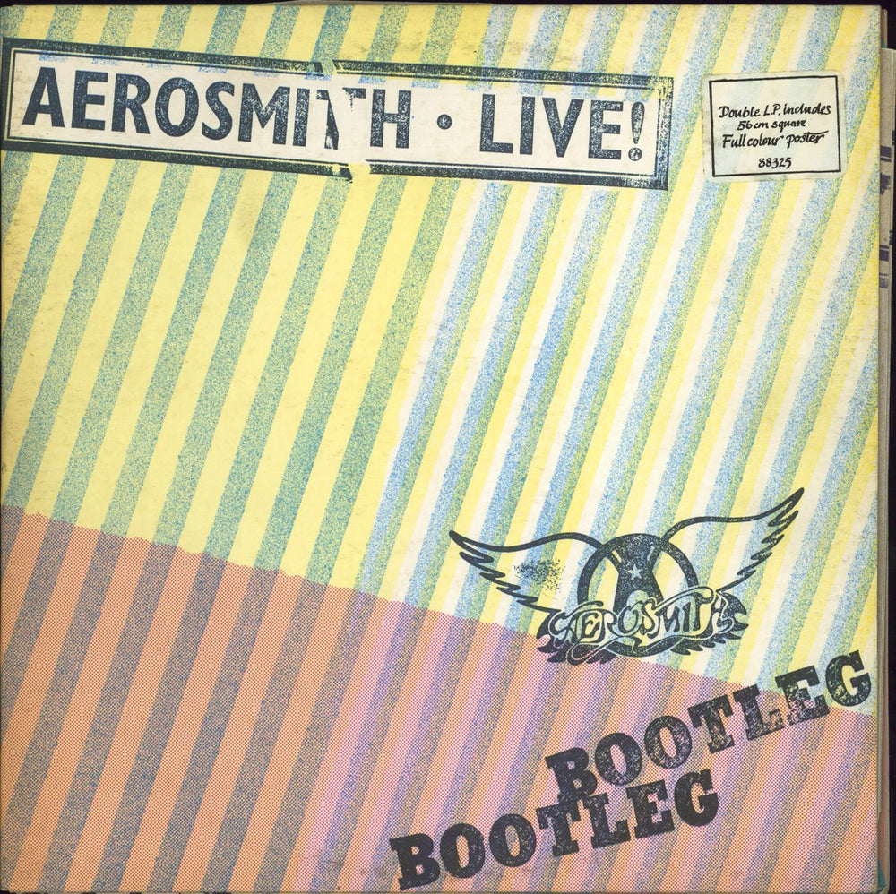 Aerosmith Live! Bootleg + poster + hypesticker UK 2-LP vinyl record set (Double LP Album) CBS88325