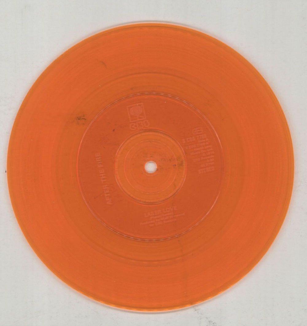 After The Fire Laser Love - Orange Injection Vinyl UK 7" vinyl single (7 inch record / 45) AFI07LA672714