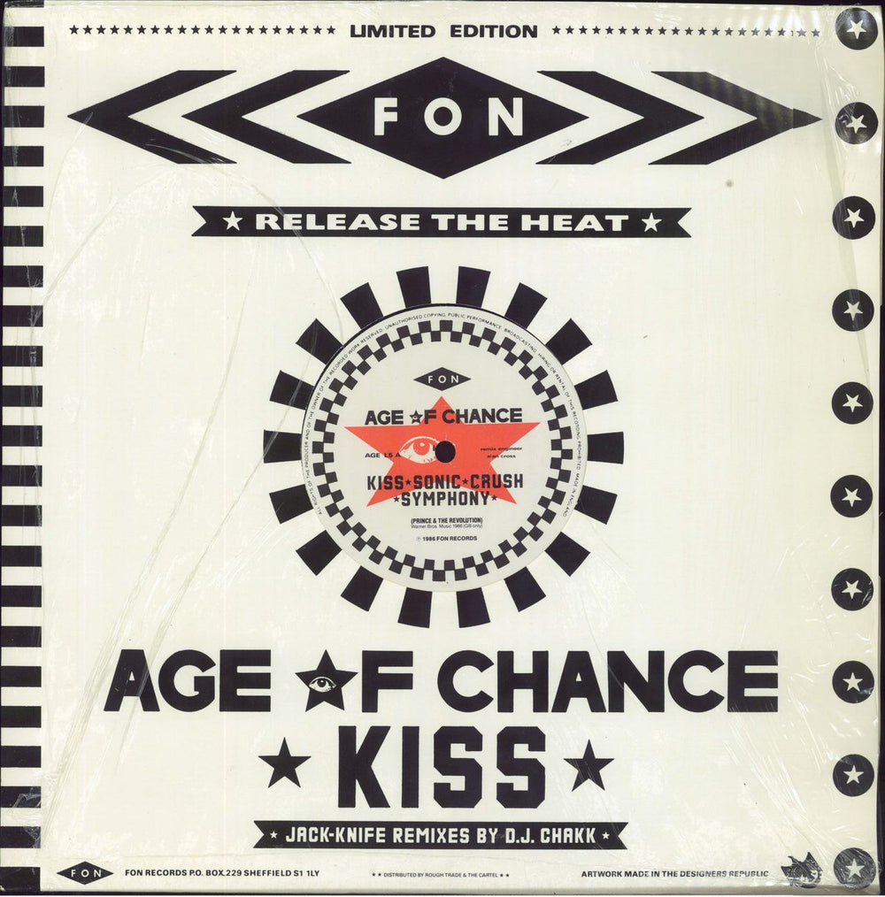 Age Of Chance Kiss Jack-Knife Remixes - Open shrink UK 12" vinyl single (12 inch record / Maxi-single) AGEL5