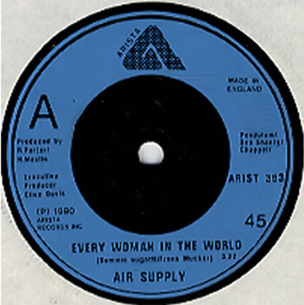 Air Supply Every Woman In The World UK 7" vinyl single (7 inch record / 45) ARIST383