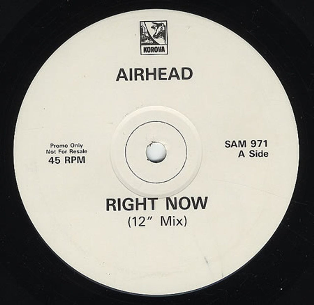 Airhead Right Now UK Promo 12" vinyl single (12 inch record / Maxi-single) SAM971