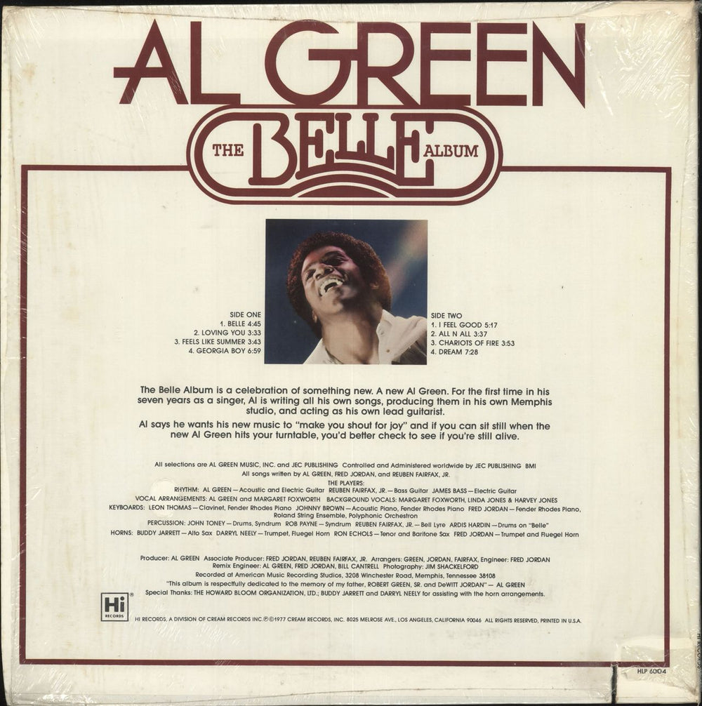 Al Green The Belle Album - Deletion Cut + Shrink US vinyl LP album (LP record)