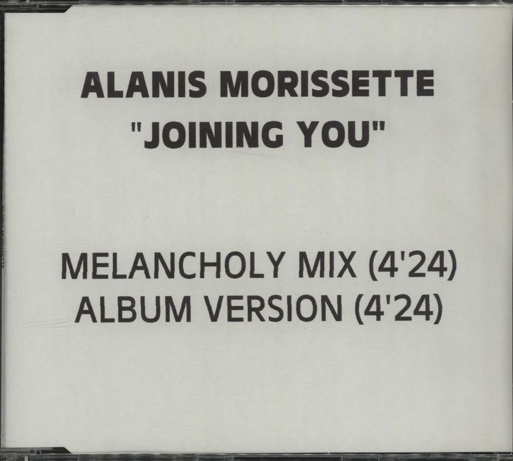 Alanis Morissette Joining You UK Promo CD-R acetate CDR