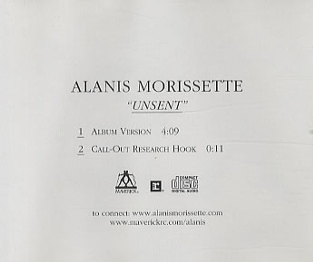 Alanis Morissette Unsent Colombian Promo CD single (CD5 / 5") PRO-CD-9623-R