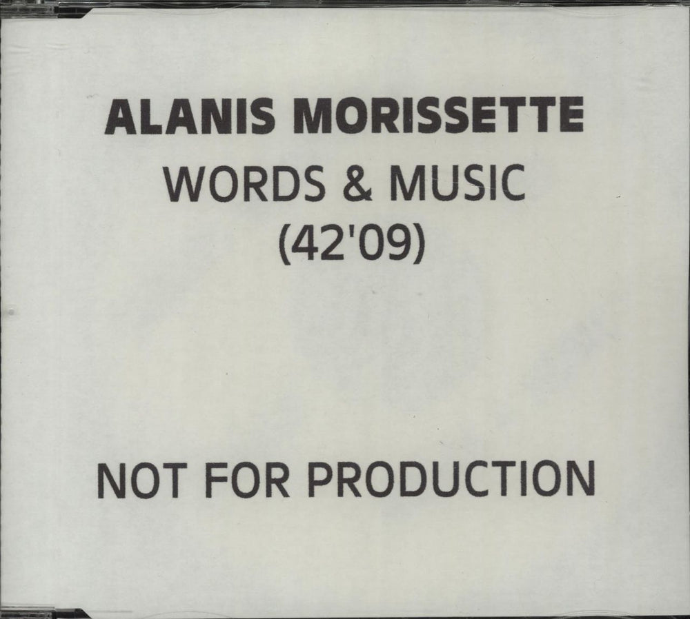 Alanis Morissette Words & Music UK Promo CD-R acetate CD ACETATE